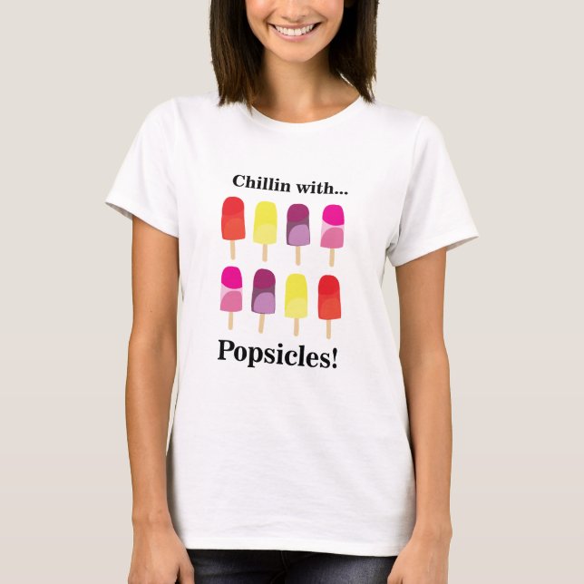 Popsicle Ice Cream Colourful Summer T-Shirt (Front)