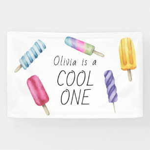 Popsicle Ice Cream Kids Birthday Banner