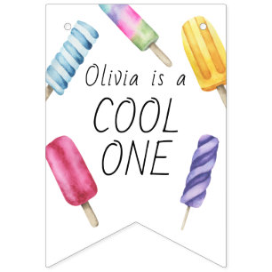Popsicle Ice Cream Kids Birthday Bunting