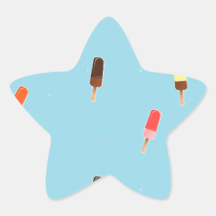 Popsicle ice cream on blue star sticker