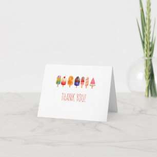 Popsicle Ice Cream  Thank you cards. note card
