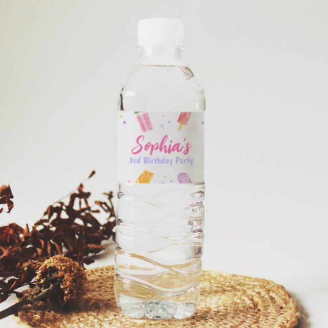 Popsicle Ice Cream Water Bottle Label Summer Party (Creator Uploaded)