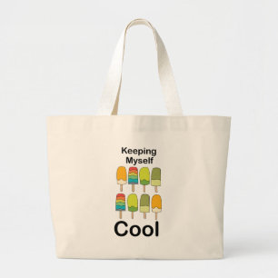Popsicle Keeping Myself Cool Summer  Large Tote Bag