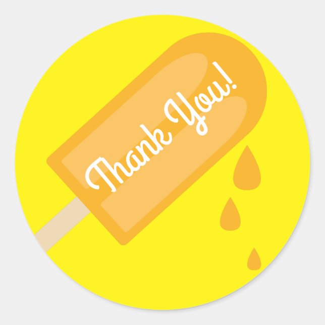 Popsicle Kid's Birthday Party Classic Round Sticker (Front)