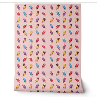Popsicle Parade in Pink Ice Cream I Wallpaper