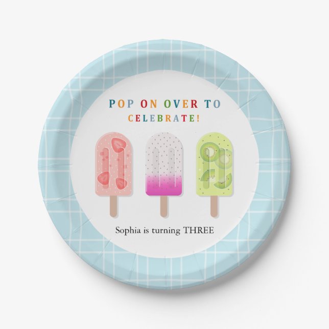 Popsicle Party Paper Plate (Front)