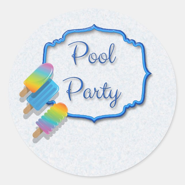 Popsicle Pool Party Classic Round Sticker (Front)