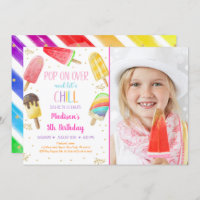 Popsicle Rainbow Pink Gold Girl Birthday