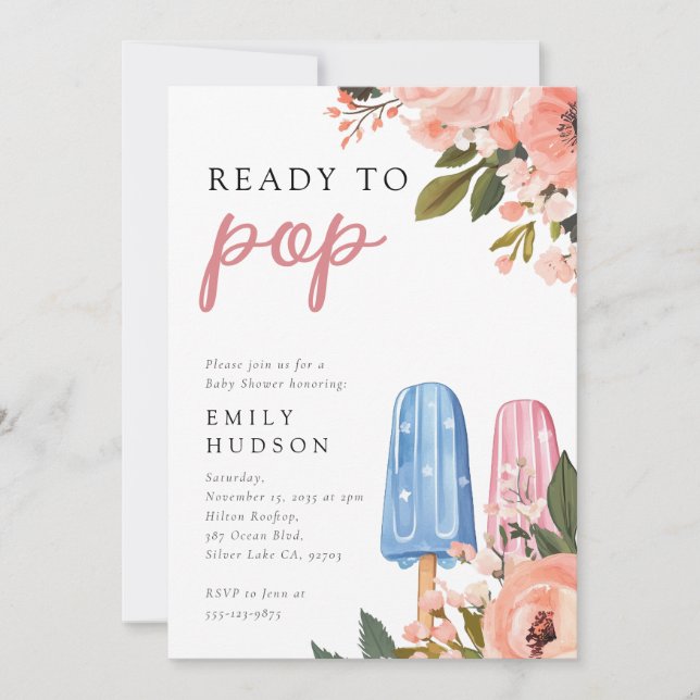 Popsicle Ready to Pop Baby Shower Invitation (Front)