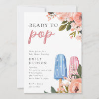 Popsicle Ready to Pop Baby Shower Invitation