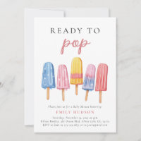 Popsicle Ready to Pop Baby Shower Invitation