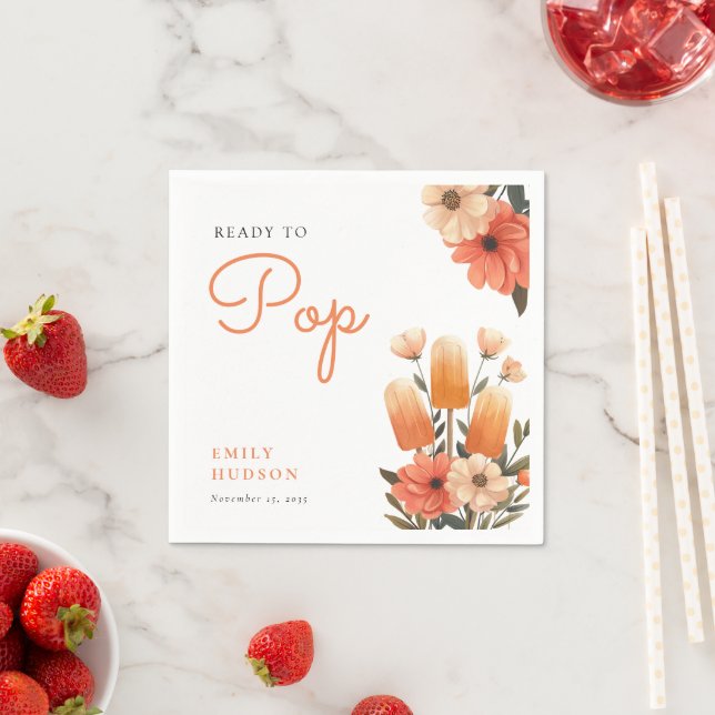 Popsicle Ready to Pop Baby Shower Napkin (Insitu)