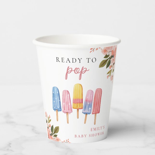 Popsicle Ready to Pop Baby Shower Paper Cups (Front)