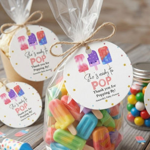 Popsicle  She is ready to pop Baby Shower Favour Tags