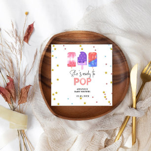Popsicle  She is ready to pop Baby Shower Napkin