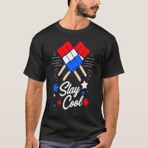 Popsicle Stay Cool Patriot Ice Pop 4th Of July Vac T-Shirt