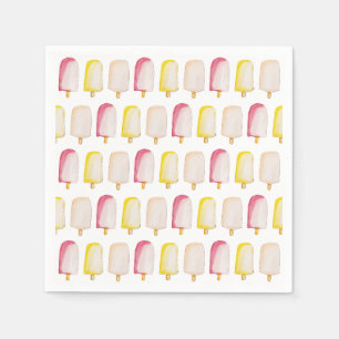 Popsicle Sticks Colourful Pastel Summer Pattern Napkin