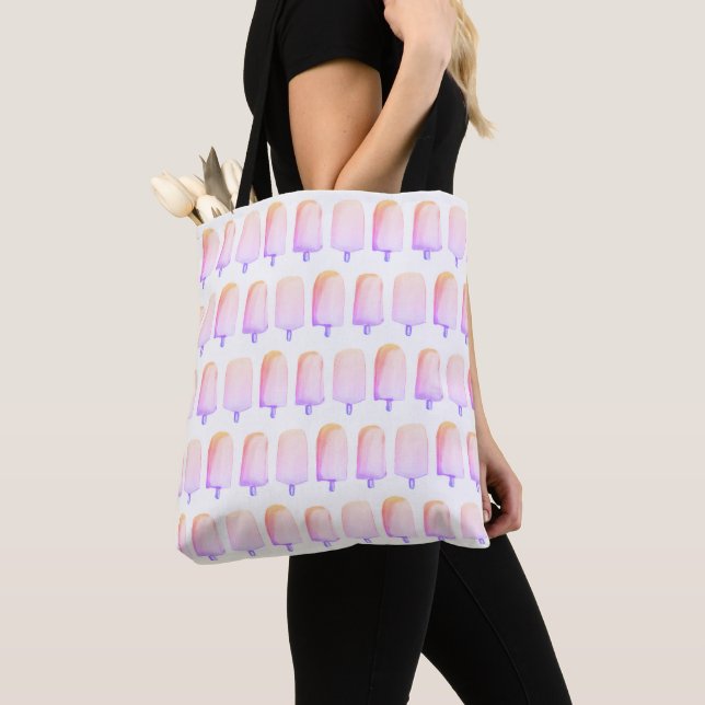 Popsicle Sticks Colourful Pastel Summer Pattern Tote Bag (Close Up)