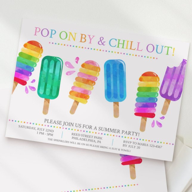 Popsicle Summer invitation, Summer party Neighborh Invitation (Creator Uploaded)