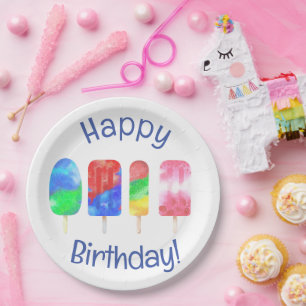 Popsicle Summer Party Paper Plate