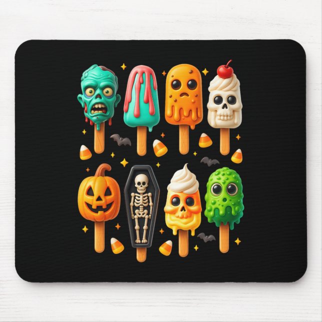 Popsicle Summer Spooky Halloween Ice Cream Summer- Mouse Pad (Front)