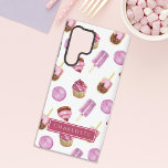 Popsicles and Cupcakes Pink  Samsung Galaxy Case<br><div class="desc">Indulge yourself (or someone dear) in our very sweet Popsicles and Cupcakes Pink Samsung Galaxy S22 Ultra case. This Samsung case brims with character, adorned with a lively assortment of soft pink cupcakes adorned with raspberries, popsicles oozing with chocolate icing and sprinkles, and dainty macarons. Not only does this case...</div>