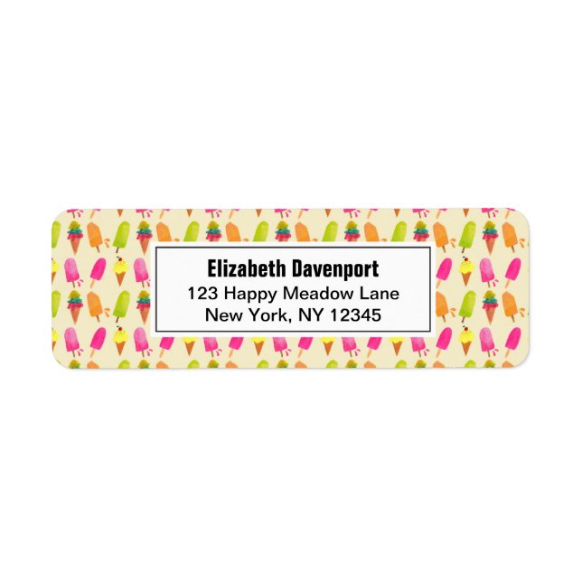 Popsicles and Ice Cream Colourful Summer Pattern (Front)