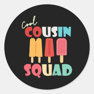 Popsicles Cool Cousin Squad Matching Summer Family Classic Round Sticker