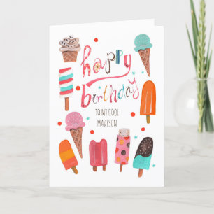 Popsicles & ice-cream Birthday Greeting Card