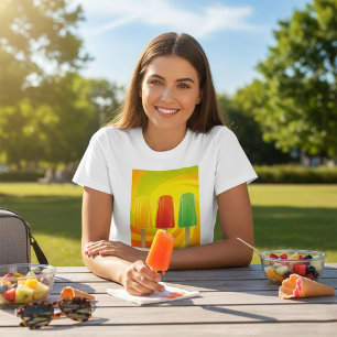 Popsicles Yellow Red Green Womens T-Shirt
