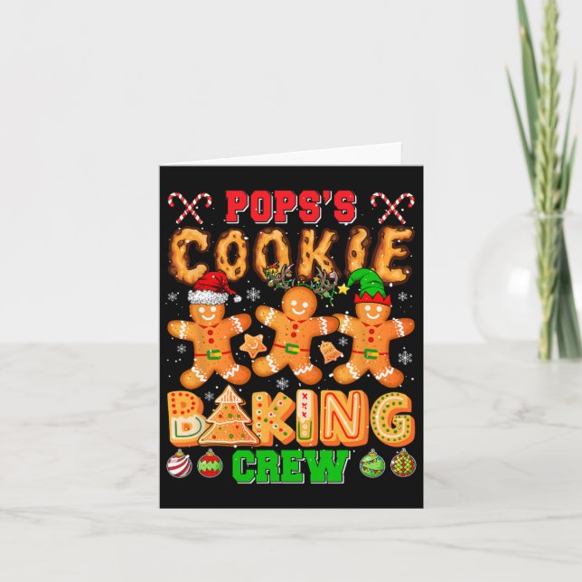 Pops's Xmas Cookie Baking Crew Funny Baker Lover F Card (Front)