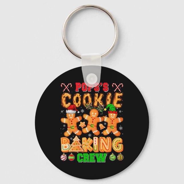 Pops's Xmas Cookie Baking Crew Funny Baker Lover F Key Ring (Front)
