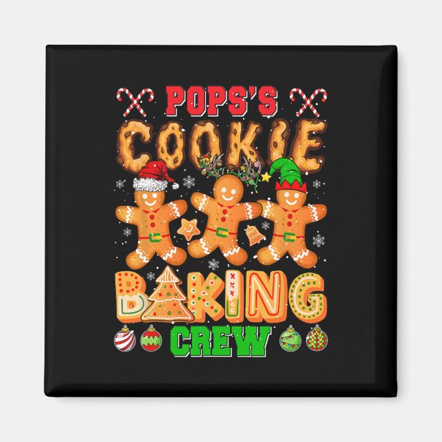 Pops's Xmas Cookie Baking Crew Funny Baker Lover F Magnet (Front)