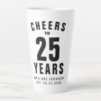 Popular 25th wedding anniversary latte mug gift