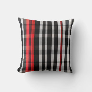 Popular Abstract Red Black Plaid Collection Cushion