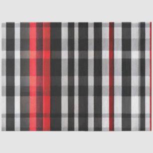 Popular Abstract Red Black Plaid Collection Tissue Paper