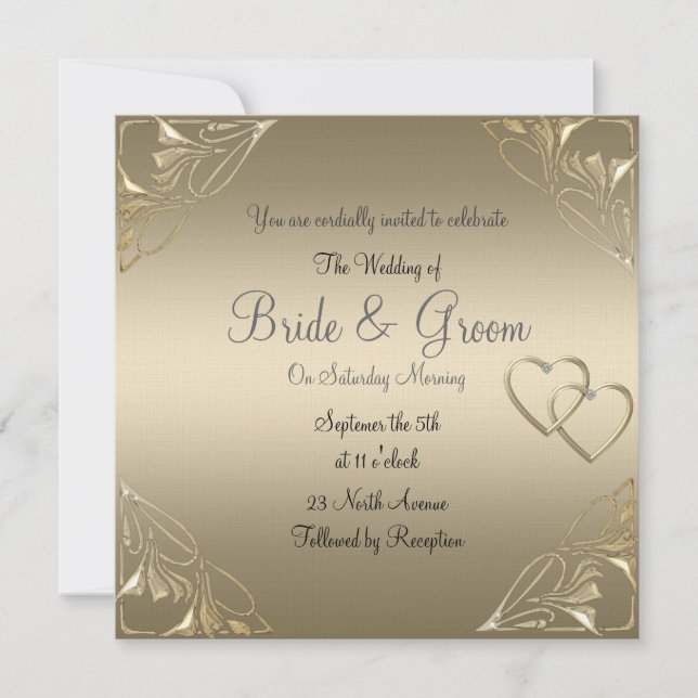 Popular and Elegant  Coffee  Wedding Invitation (Front)