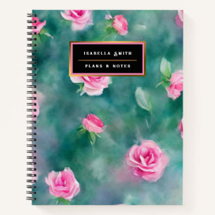 Popular Beautiful Watercolor Pink Roses Collection Notebook
