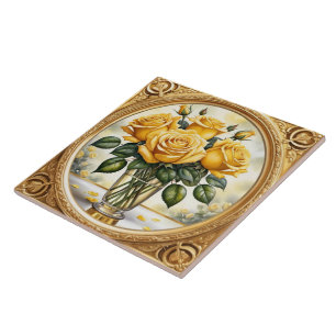 Popular Beautiful Yellow Rose Collection Tile