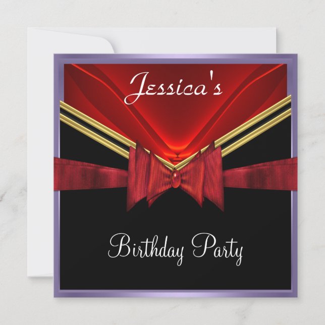 Popular Black Red Party Invitation (Front)
