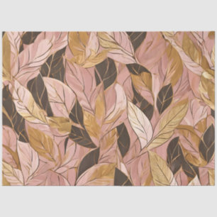 Popular Blush Pink Gold Boho Leaves Collection Tissue Paper