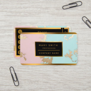 Popular Blush Pink Mint Gold Luxury Collection Business Card
