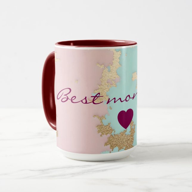 Popular Blush Pink Mint Gold Luxury Collection Mug (Front Left)