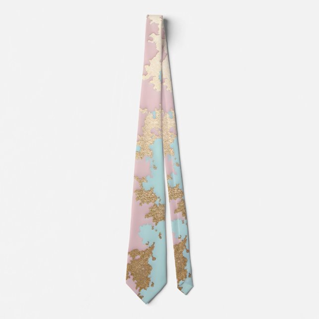 Popular Blush Pink Mint Gold Luxury Collection Tie (Front)