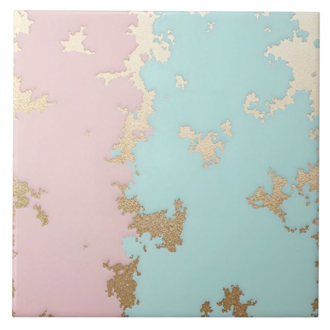 Popular Blush Pink Mint Gold Luxury Collection Tile (Front)