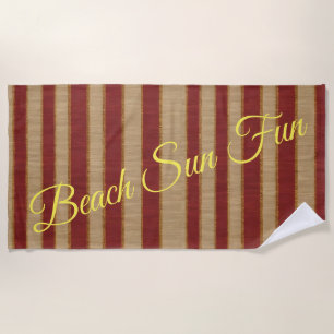 Popular Burgundy Gold Luxury Linen Collection Beach Towel