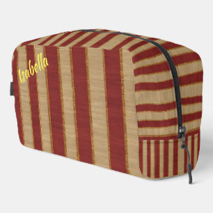 Popular Burgundy Gold Luxury Linen Collection Dopp Kit