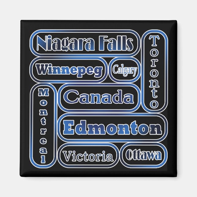 Popular Canadian Cities Magnet (Front)