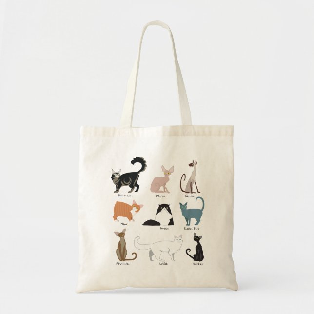Popular Cat Breeds Tote (Front)