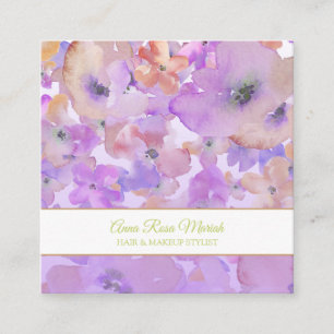*~* Popular Chic Floral Pattern Spa Girly Beauty Square Business Card